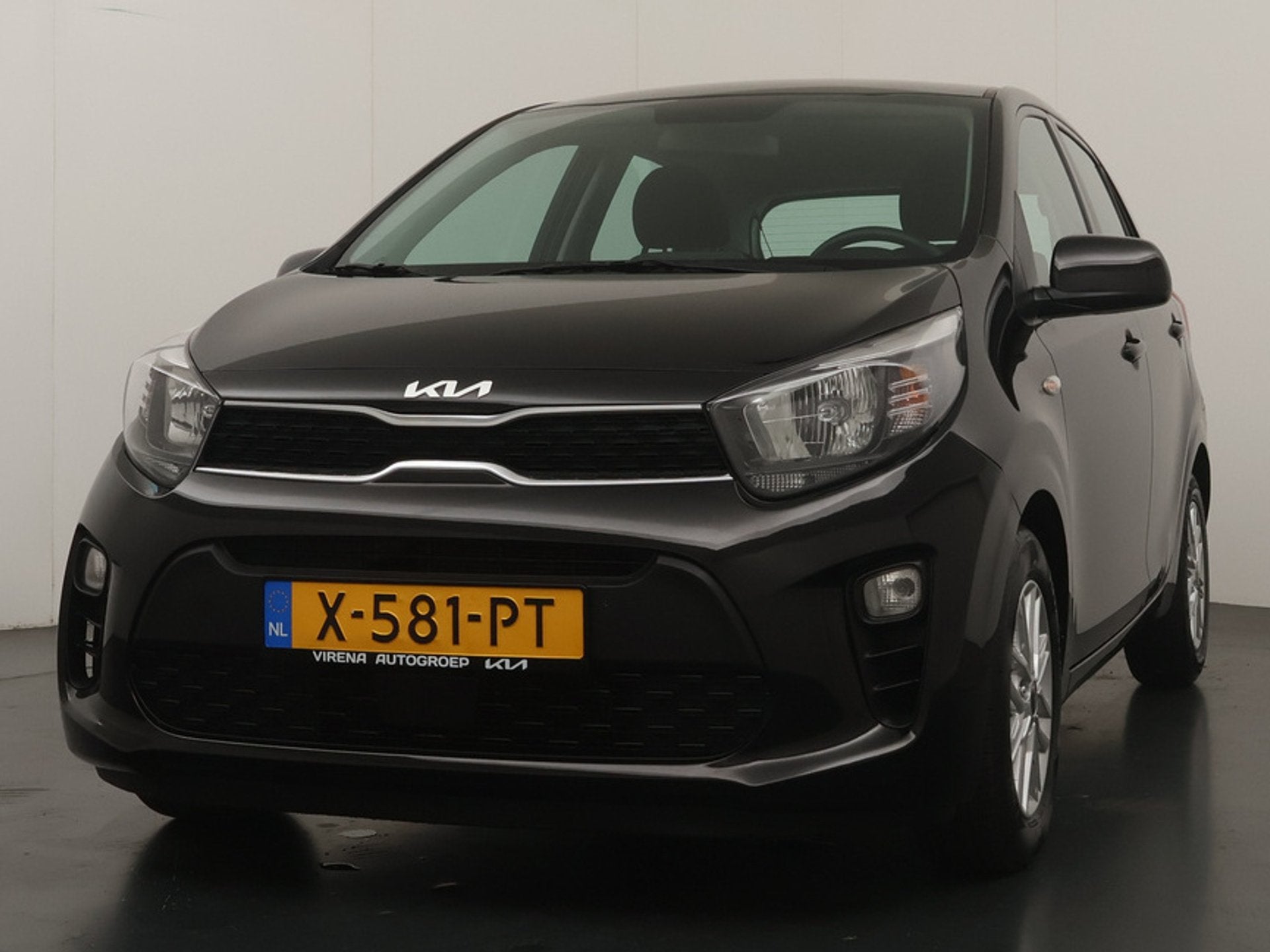 Kia Picanto 1.0 DPi DynamicLine Automaat - Achteruitrij Came, Auto's, Kia, Stof, Gebruikt, 4 stoelen, Zwart