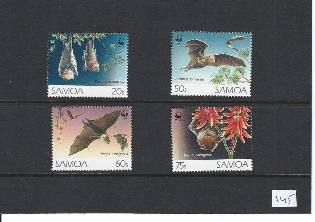Samoa wwf wnf vleermuizen bedreigde diersoorten, Ophalen of Verzenden, Postfris, Dier of Natuur