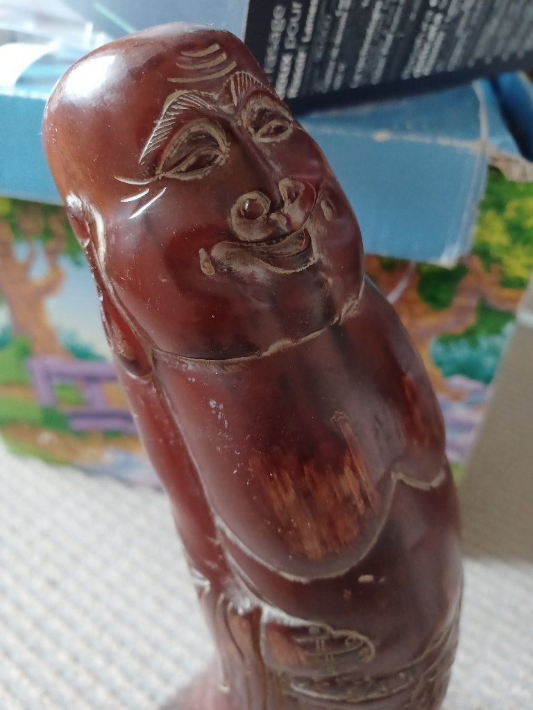 Vintage Gesneden beeld Chinese Wijze / God lange levensduur, Ophalen of Verzenden, Beeld