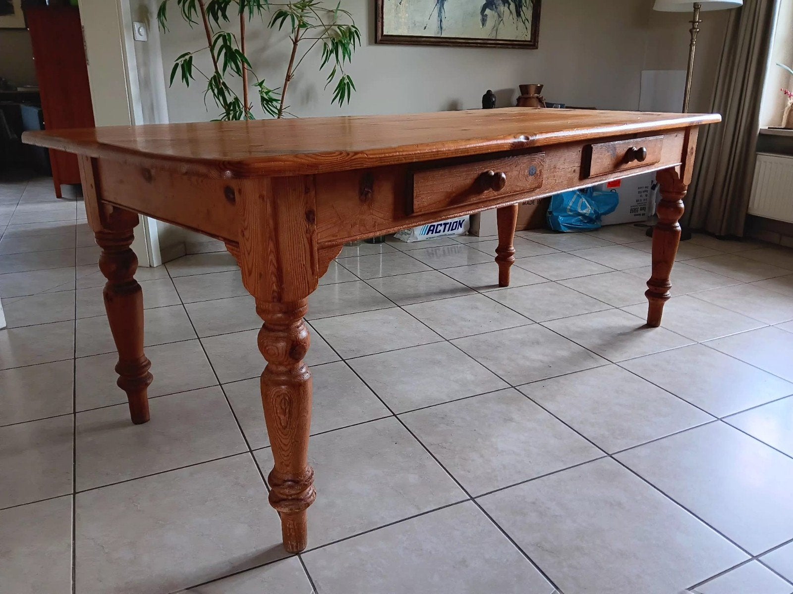 Grenen eettafel 2,00 x 0.90, Huis en Inrichting, Ophalen, Gebruikt, 50 tot 100 cm, 150 tot 200 cm