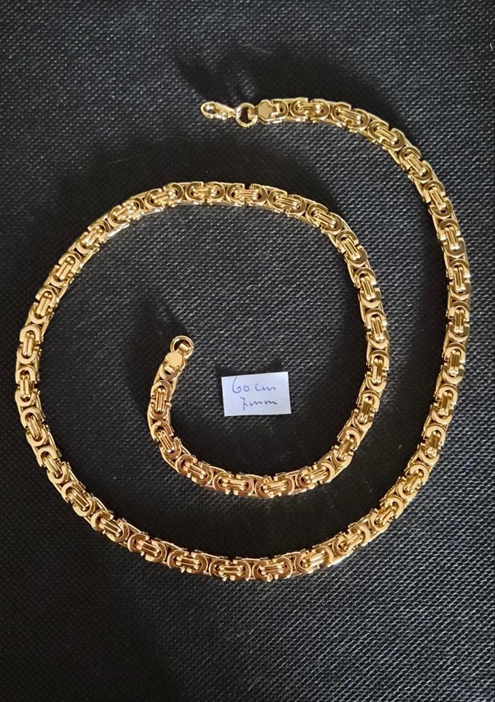 Stoere Koningsketting., Sieraden, Tassen en Uiterlijk, Kettingen, Ophalen of Verzenden, Nieuw, Goud, Met hanger