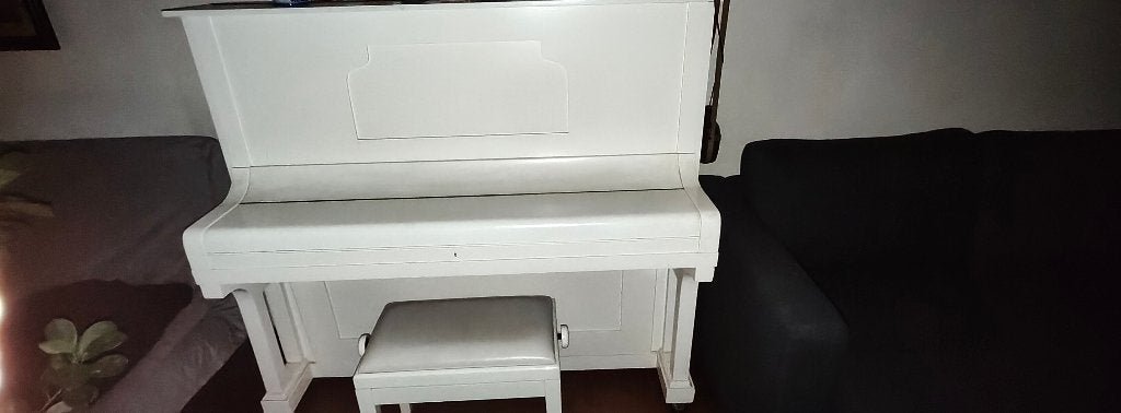Witte piano merk Boeneke, Ophalen, Gebruikt, Wit, Piano