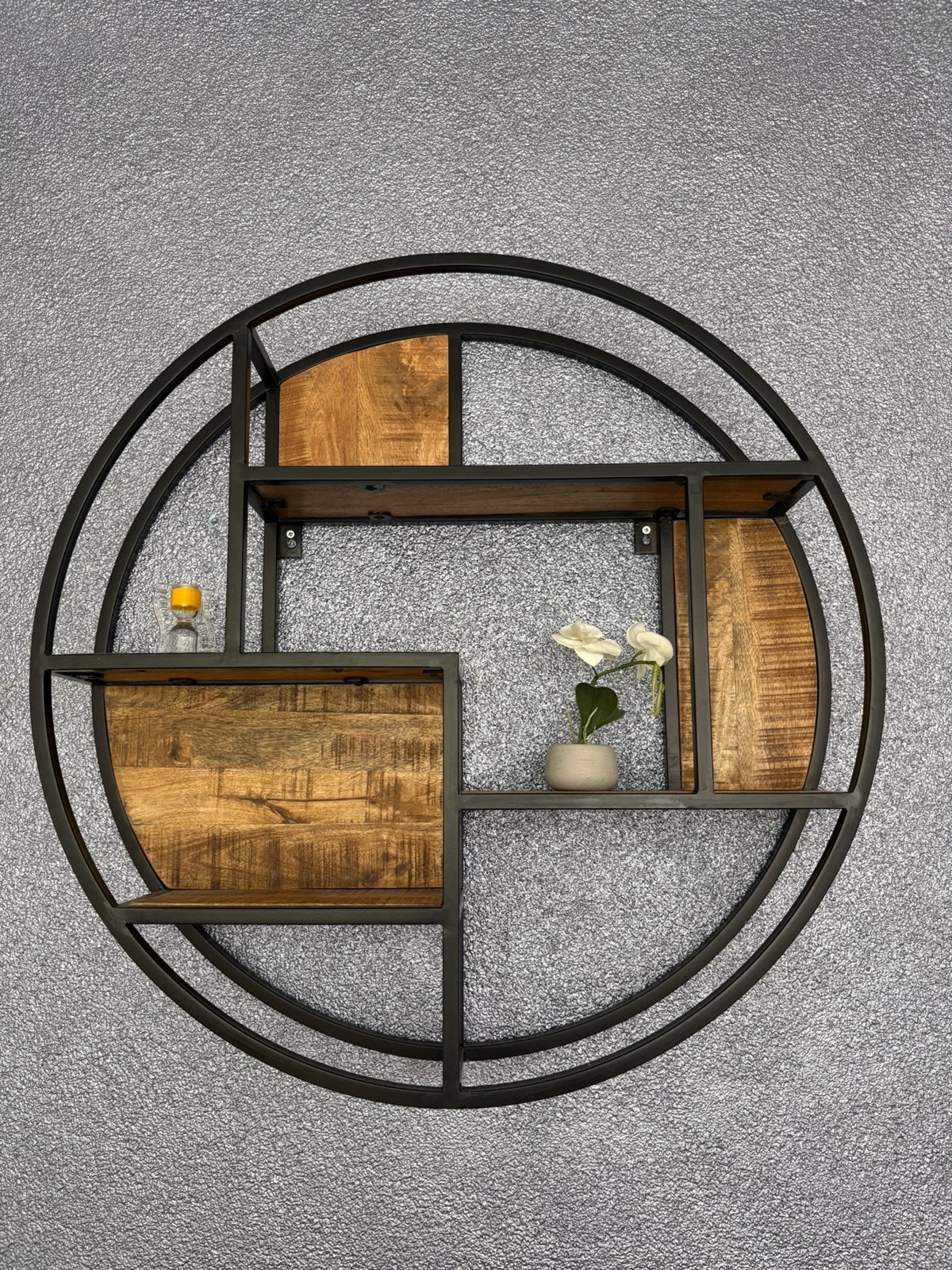 Industriële wandplank rond 80 cm | Hout & metaal, Ophalen, Zo goed als nieuw