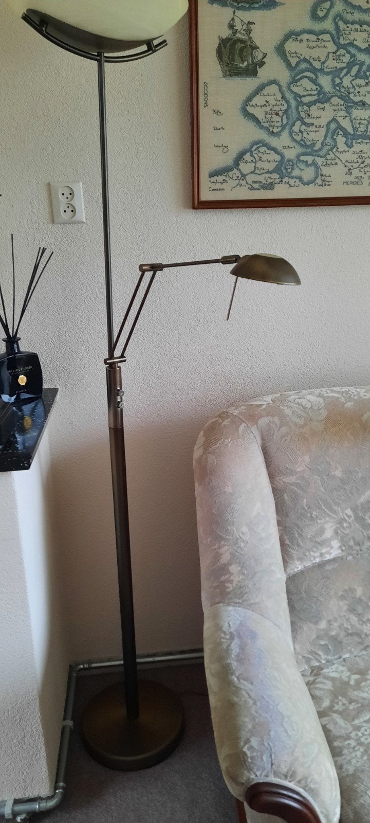 Schemerlamp met leeslampje - Klassiek en functioneel, Ophalen, Gebruikt, Klassiek, E27 (groot)