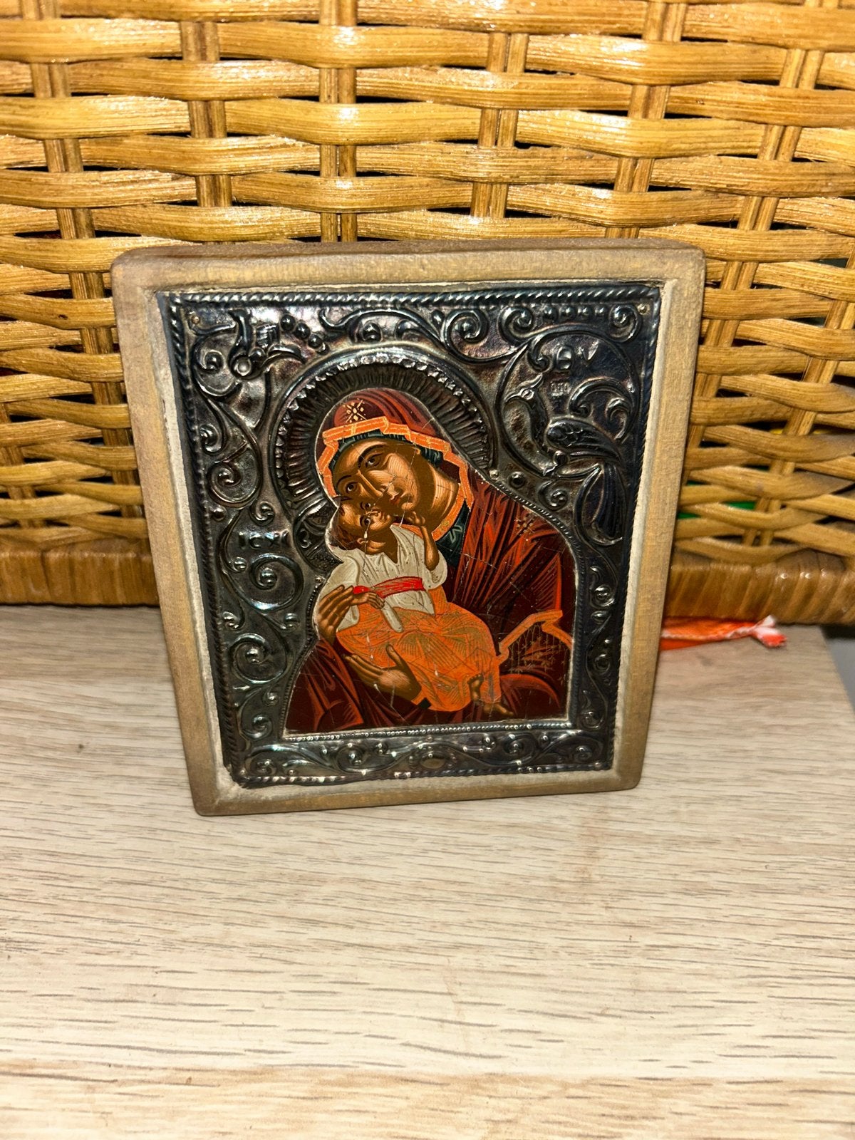 icoon van Maria met kindje Jezus, Antiek en Kunst, Antiek | Religie, Ophalen of Verzenden