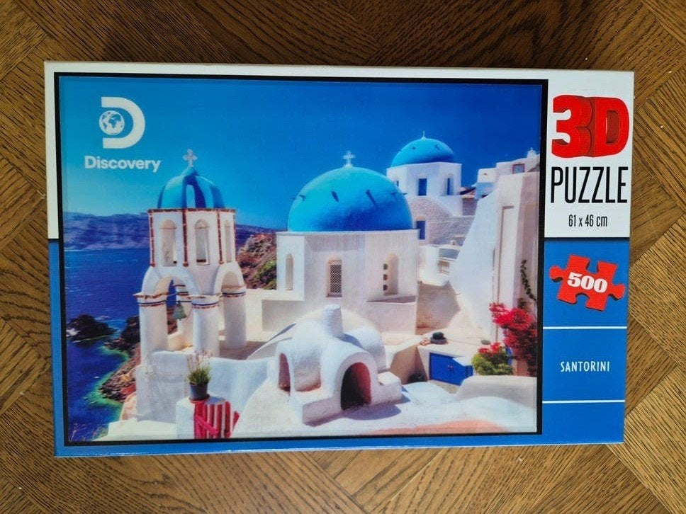 Discovery 3D Puzzel Santorini - 500 stukjes, Ophalen of Verzenden, 500 t/m 1500 stukjes, Zo goed als nieuw, Rubik's of 3D-puzzel