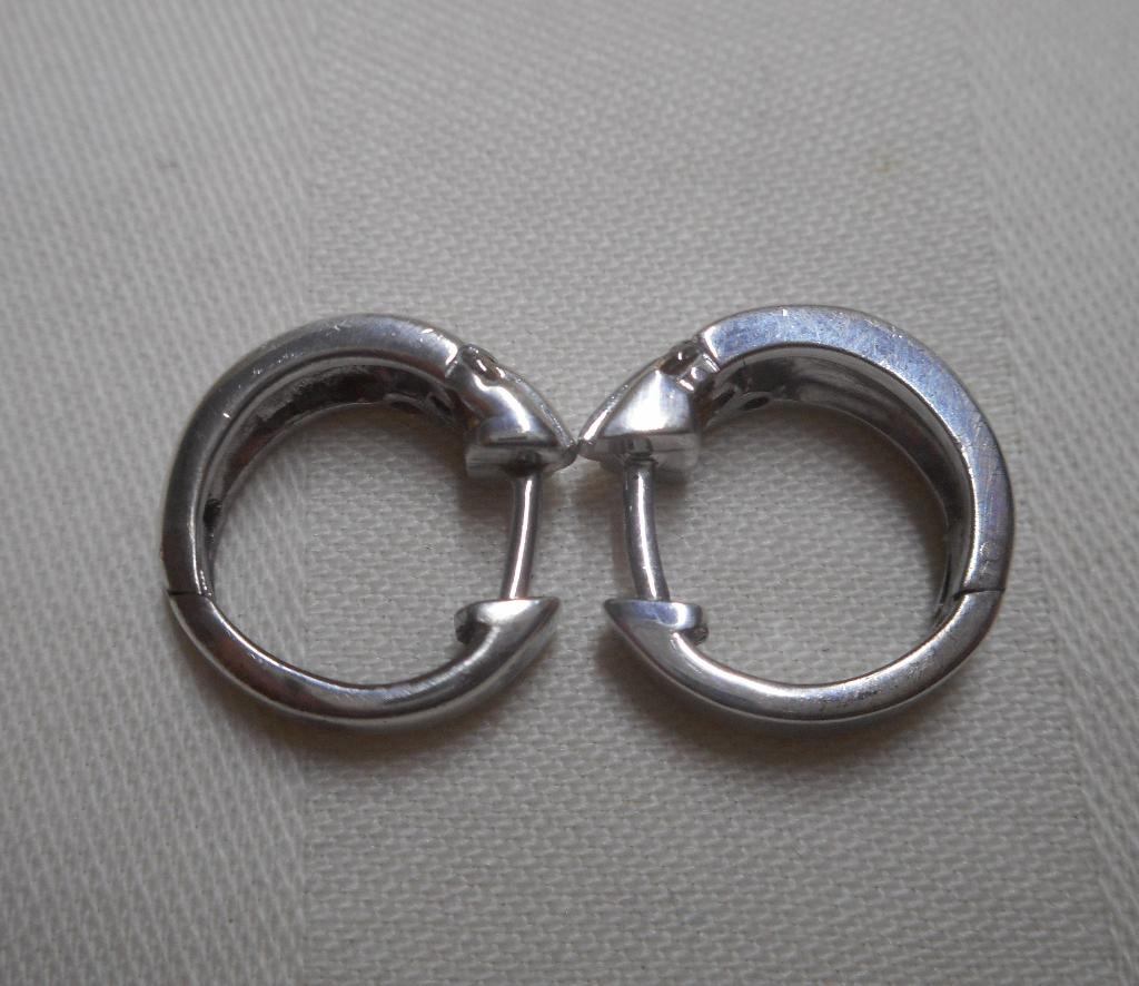 Zilveren klapcreolen met steentjes nr.016, Verzenden, Zilver, Zilver, Hangers