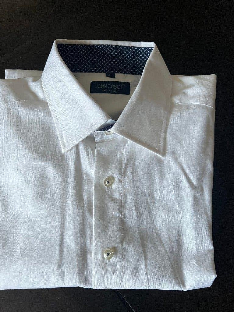 heren overhemd wit John Cabot 43 44 mt XL lange mw, Wit, Ophalen of Verzenden, Zo goed als nieuw, John Cabot