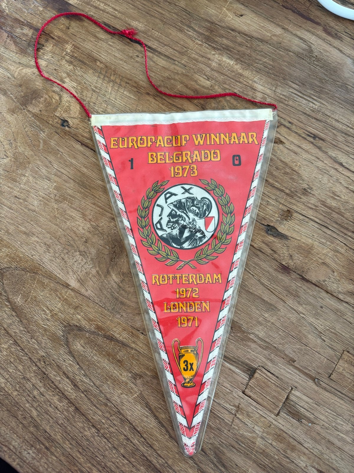 Ajax 1973 Europacup winnaar / KNVB Eredivisie Vaantje, Ophalen of Verzenden, Gebruikt, Ajax, Vaantje of Sjaal