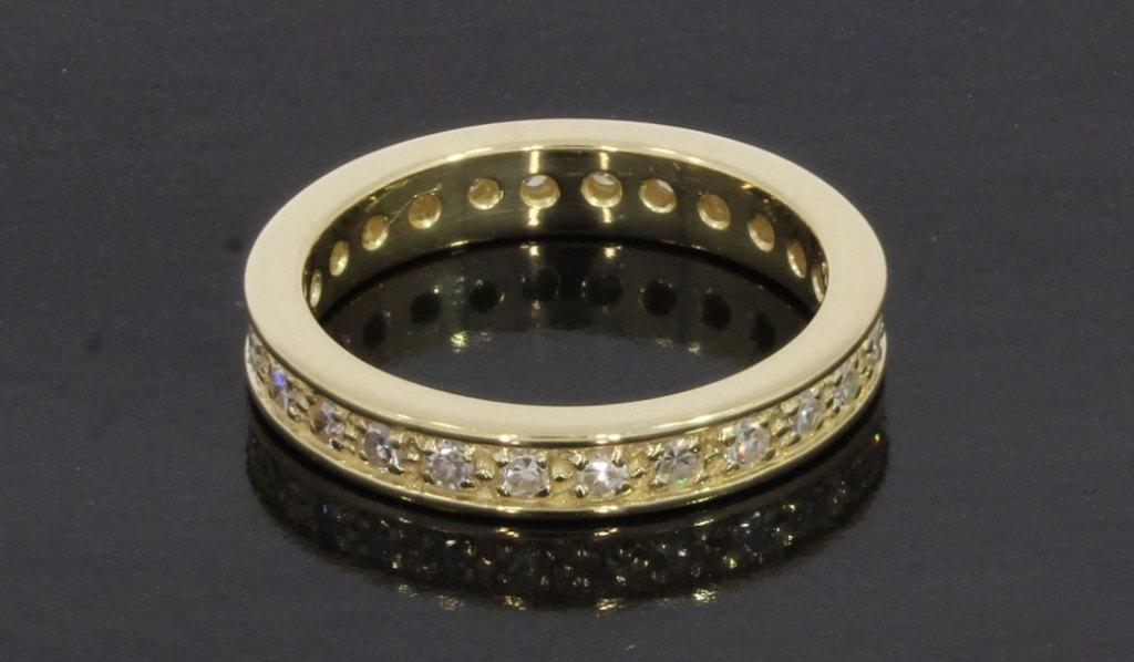 26 diamanten luxe 14k gouden alliance briljant dames ring, Voordeelsieraden, Verzenden, Zo goed als nieuw, 17 tot 18