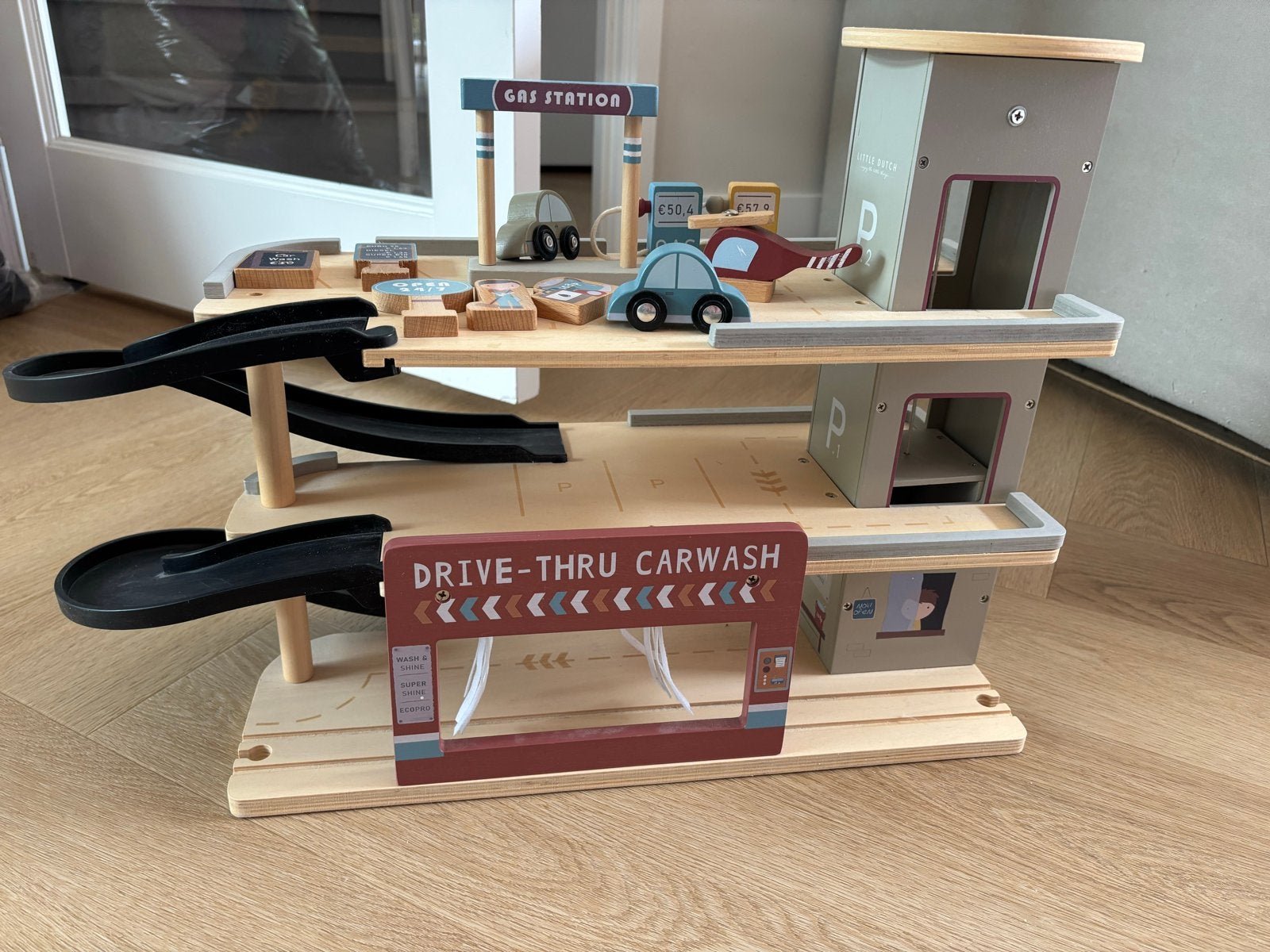 Little Dutch Houten Parkeergarage met Accessoires, Ophalen of Verzenden, Zo goed als nieuw