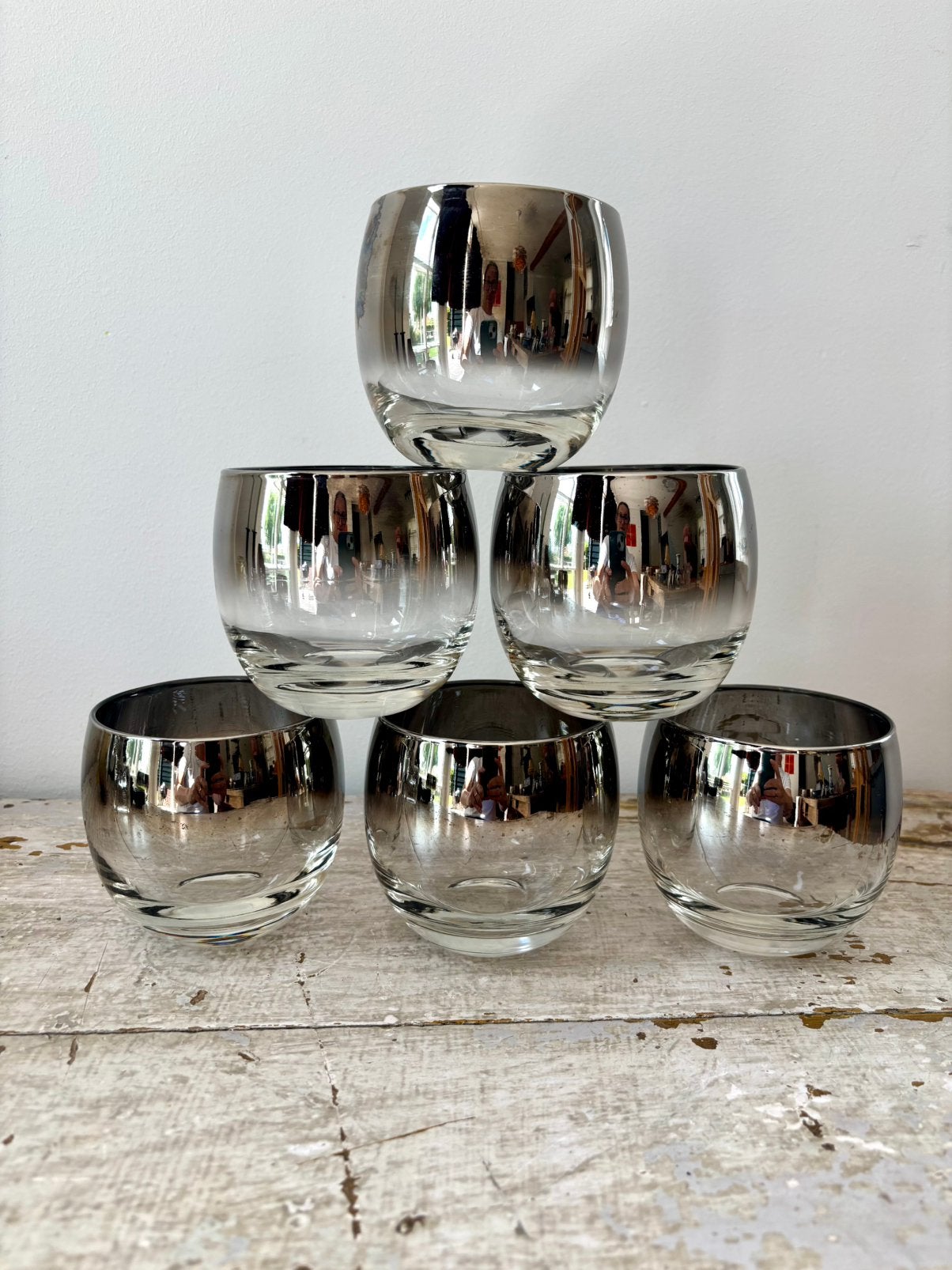 Vintage Dorothy Thorpe “roly poly" cocktailglazen, 1960 USA, Huis en Inrichting, Ophalen of Verzenden, Glas, Overige stijlen, Glas of Glazen