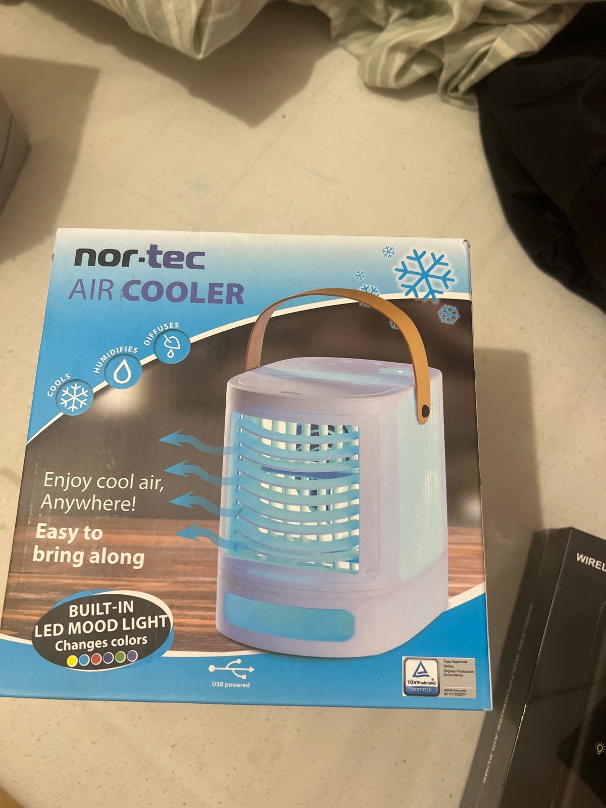 Nor-Tec Air Cooler - Compacte USB Luchtkoeler met LED, Witgoed en Apparatuur, Minder dan 60 m³, Timer, Nieuw, 3 snelheden of meer