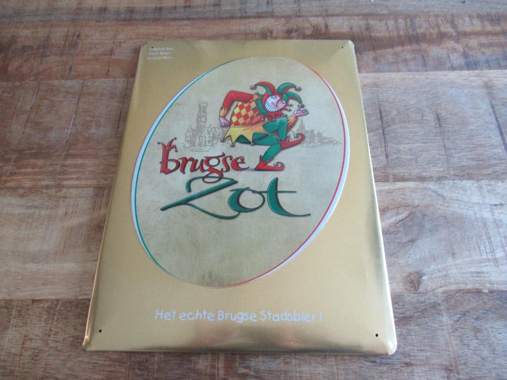 Brugse Zot 29x29 cm Reclamebord ijzeren blikken plaat, Verzamelen, Biermerken, Ophalen of Verzenden, Nieuw, Reclamebord, Plaat of Schild