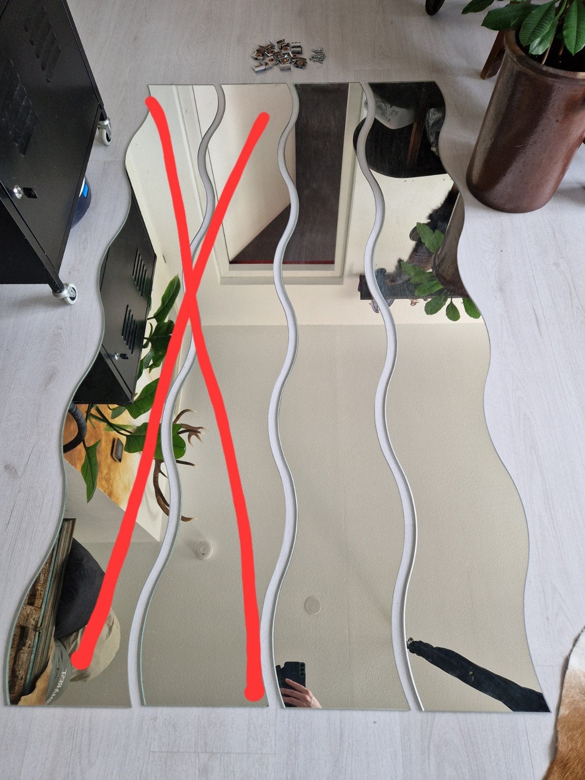 2x Ikea KRABB golvende spiegel, Ophalen, Minder dan 50 cm, Gebruikt, Overige vormen