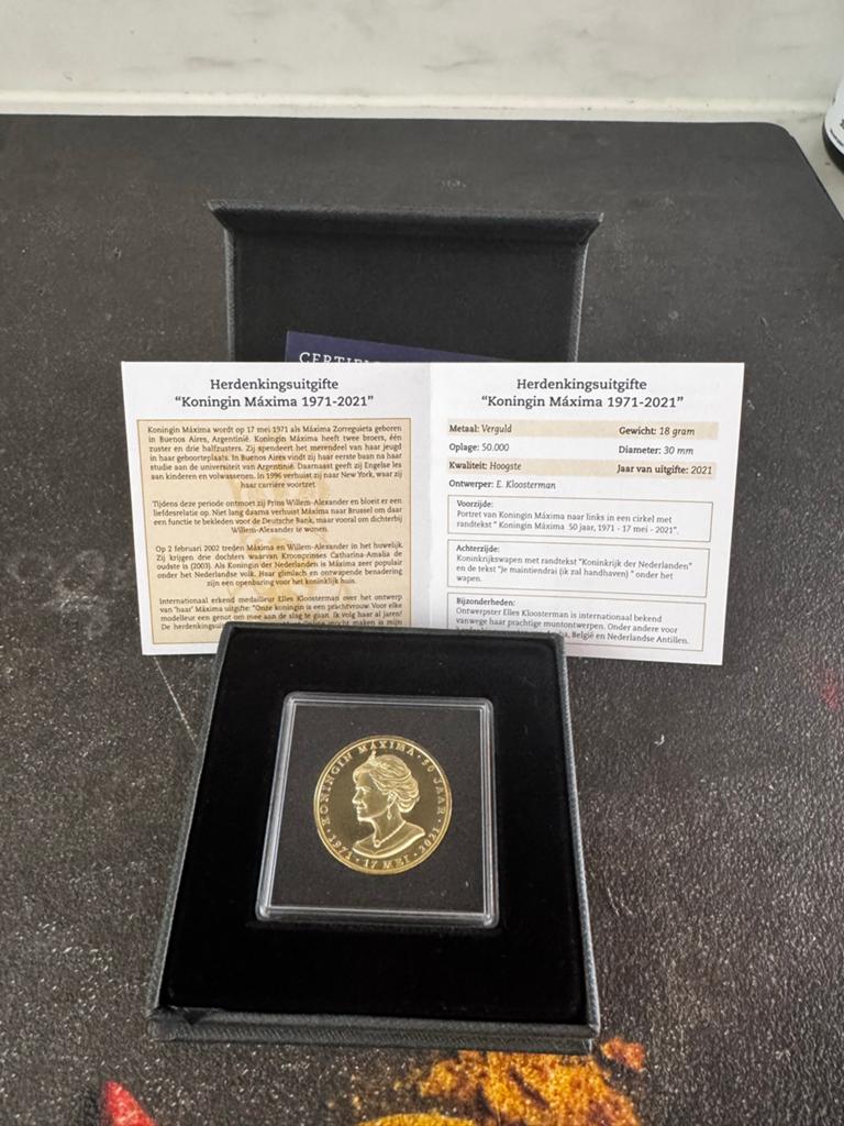 Herdenkingsuitgifte Koningin Máxima 1971-2021, Koningin Beatrix, Losse munt, Goud, Overige waardes