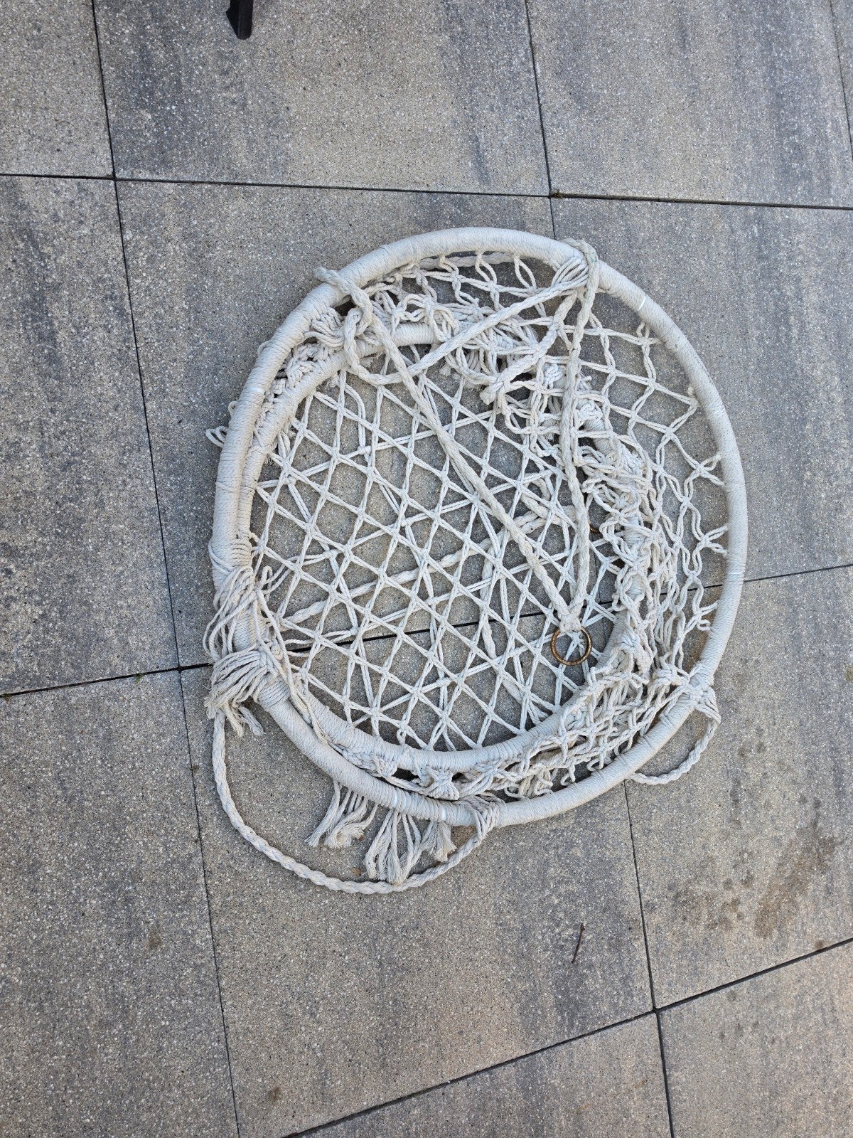 Comfortabele macramé schommelstoel voor binnen en buiten, Ophalen, Gebruikt, Eenpersoons, Binnen