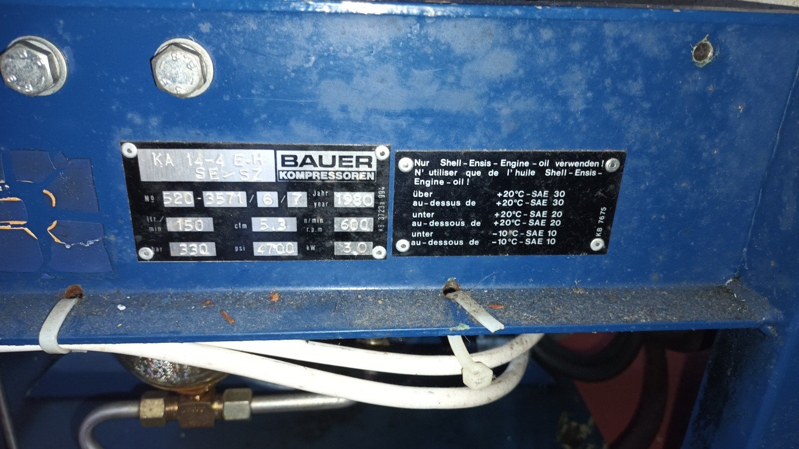 Bauer ademlucht compressor., Watersport en Boten, Duiken, Ophalen, Gebruikt, Overige typen