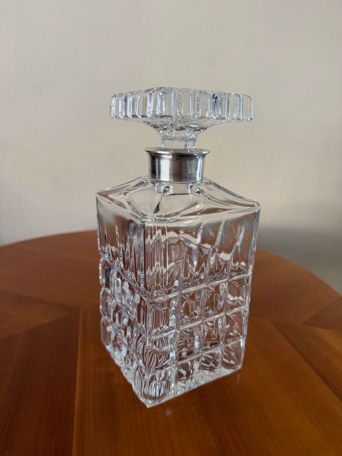 Kristallen karaf met 925 Sterling zilveren hals, Antiek en Kunst, Antiek | Glas en Kristal, Ophalen of Verzenden