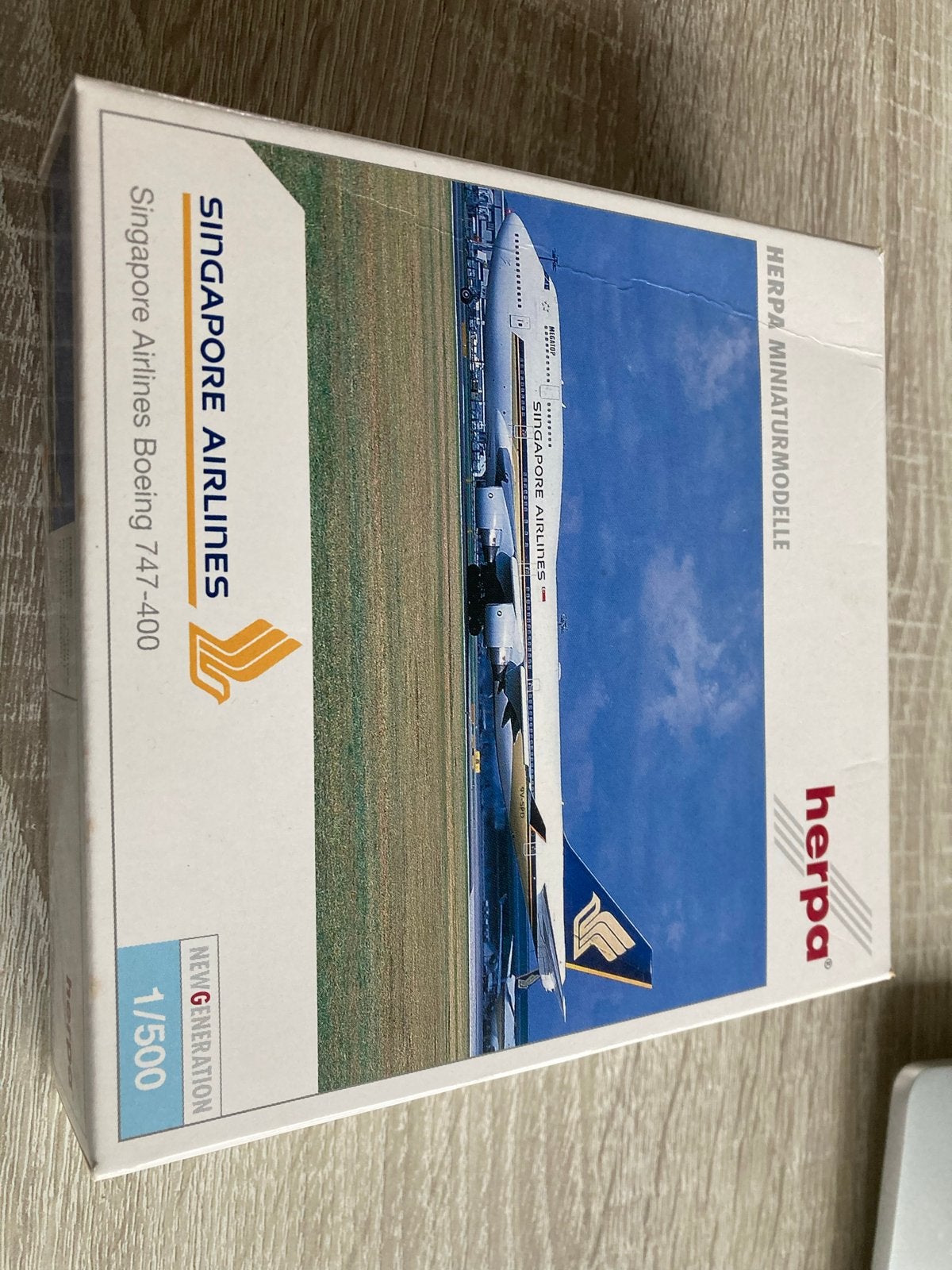 Herpa Singapore Airlines Boeing 747-400 schaalmodel, Overige merken, Ophalen of Verzenden, Vliegtuig, Gebruikt