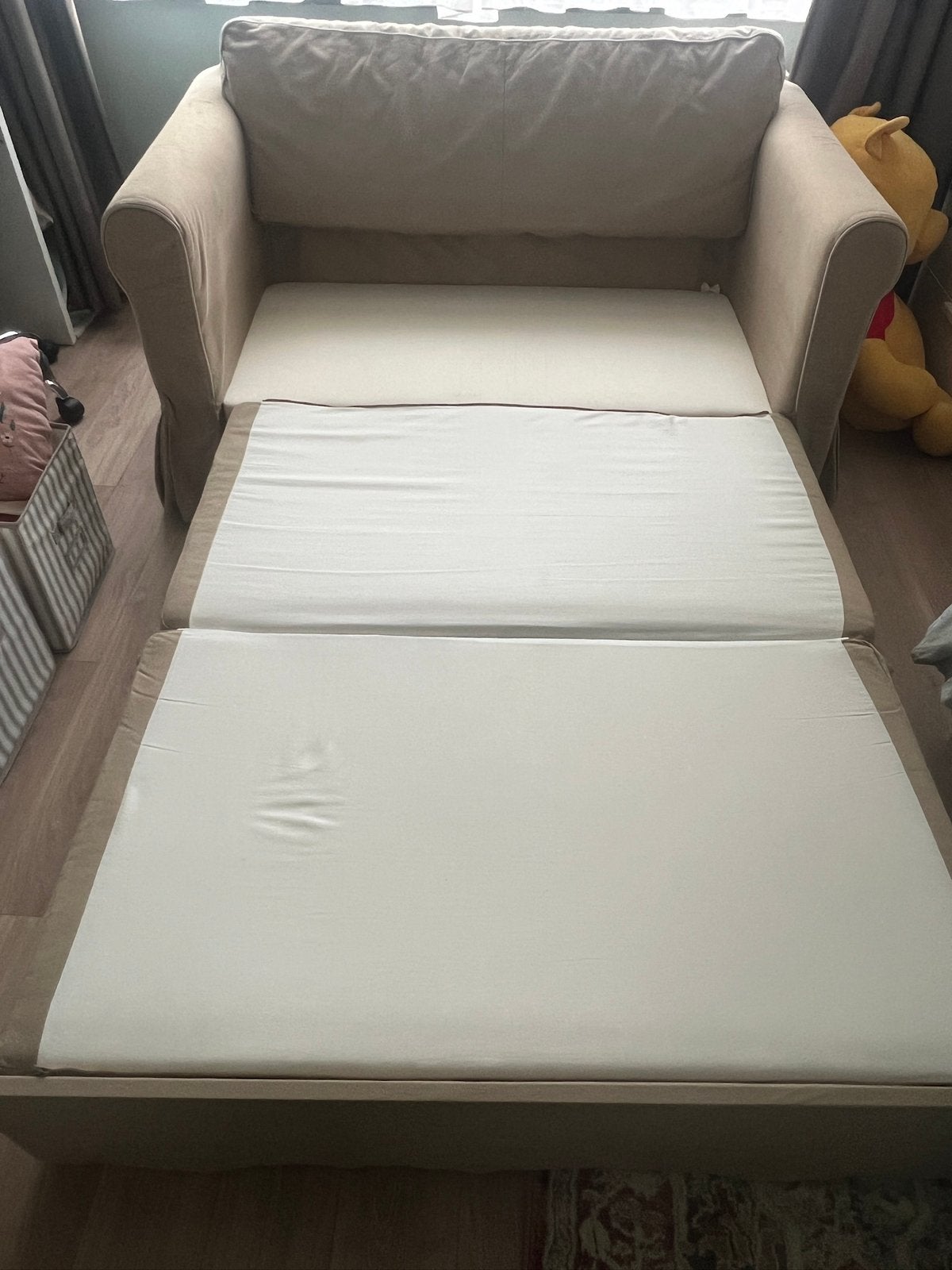 Slaapbank IKEA 120x200 twijfelaar, Ophalen, Zo goed als nieuw, Twijfelaar, 120 cm