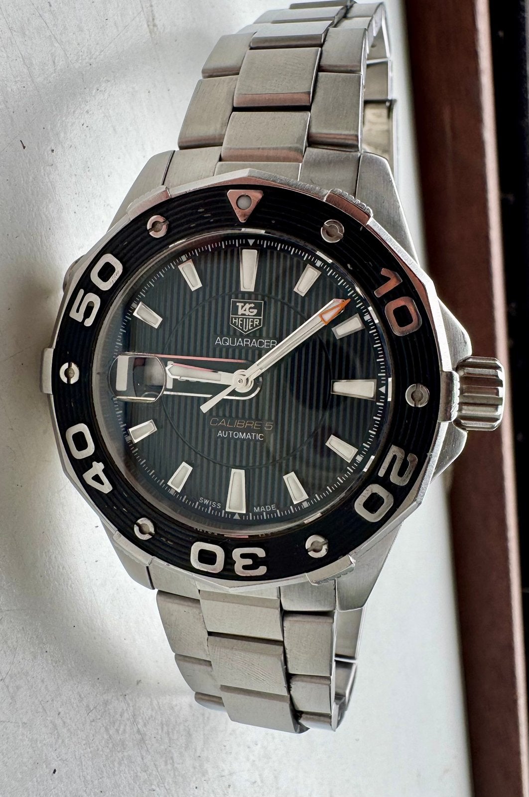 TAG Heuer Aquaracer 500M Calibre 5 WAJ2110 (Watch Only), Sieraden, Tassen en Uiterlijk, Horloges | Antiek, Overige merken, Staal