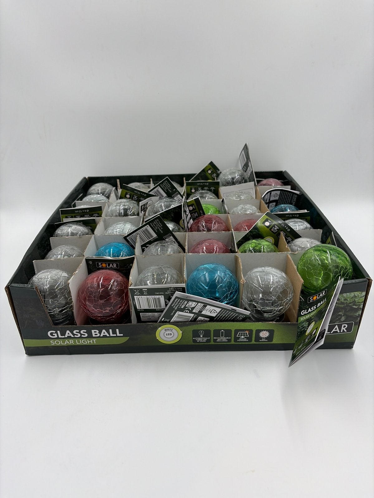 Display Solar Glazen Bol Tuinverlichting - Diverse Kleuren, Zonne-energie, Minder dan 50 watt, Overige typen, Nieuw