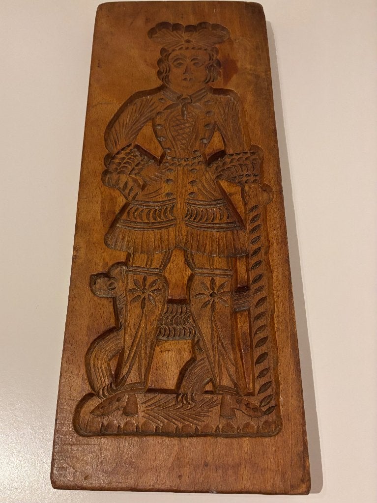 Antieke dubbelzijdige speculaasplank – Vrijer & Vrijster, Ophalen of Verzenden