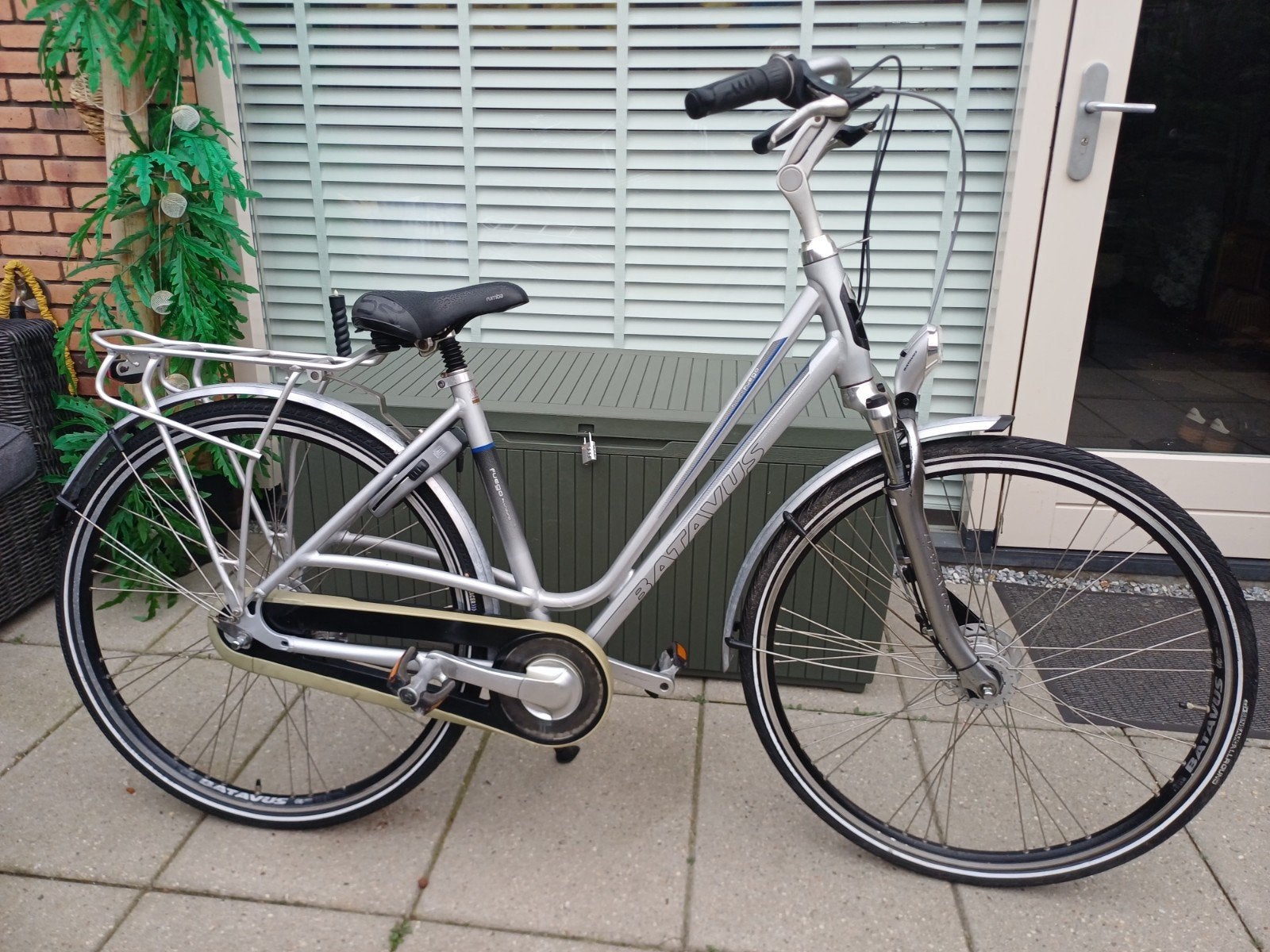 Batavus Damesfiets Zilver - 7 Versnellingen - Lage Instap, Fietsen en Brommers, Ophalen of Verzenden, Gebruikt, Batavus, Versnellingen