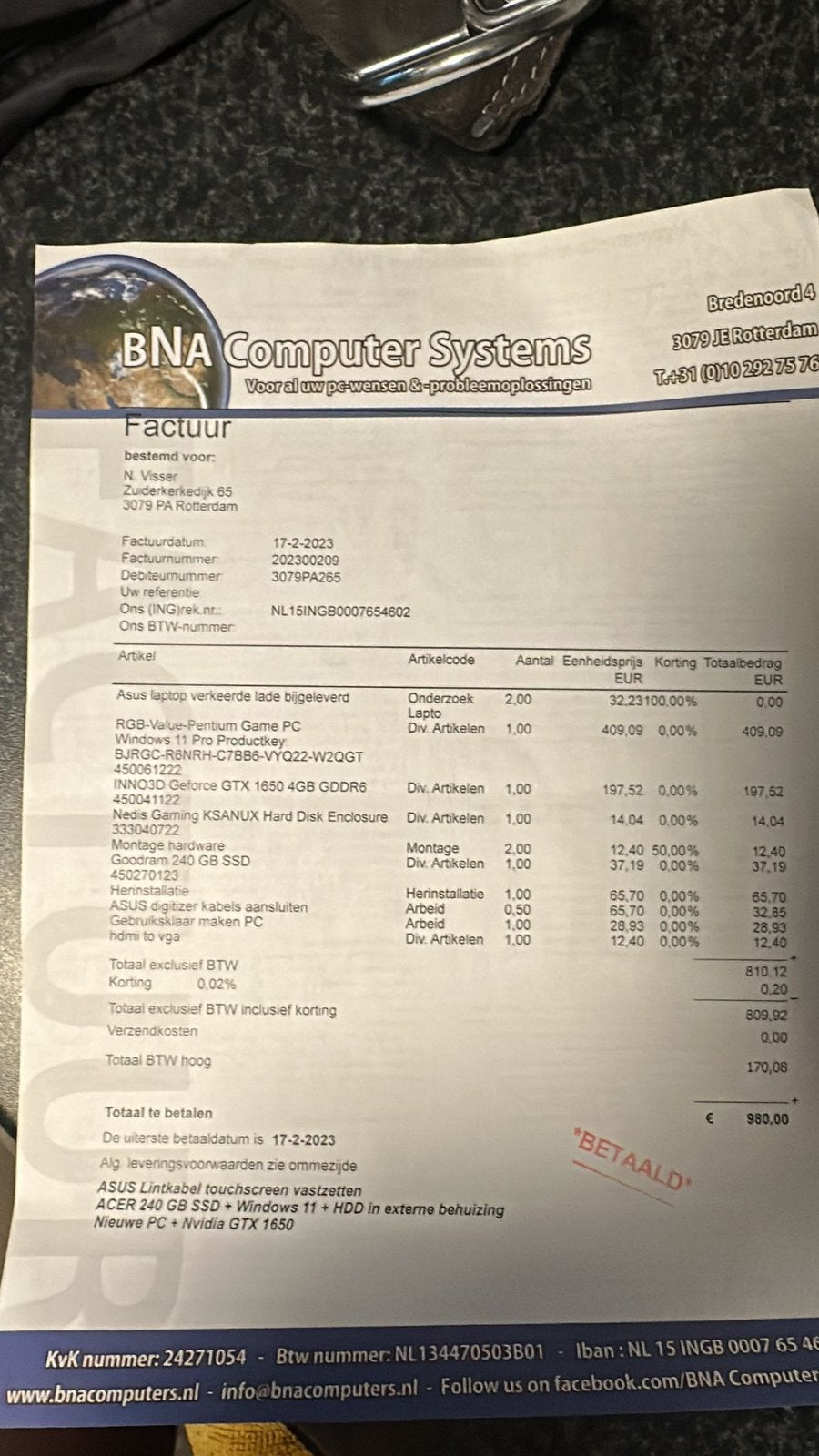 Game pc, Computers en Software, Desktop Pc's, Ophalen of Verzenden, Zo goed als nieuw