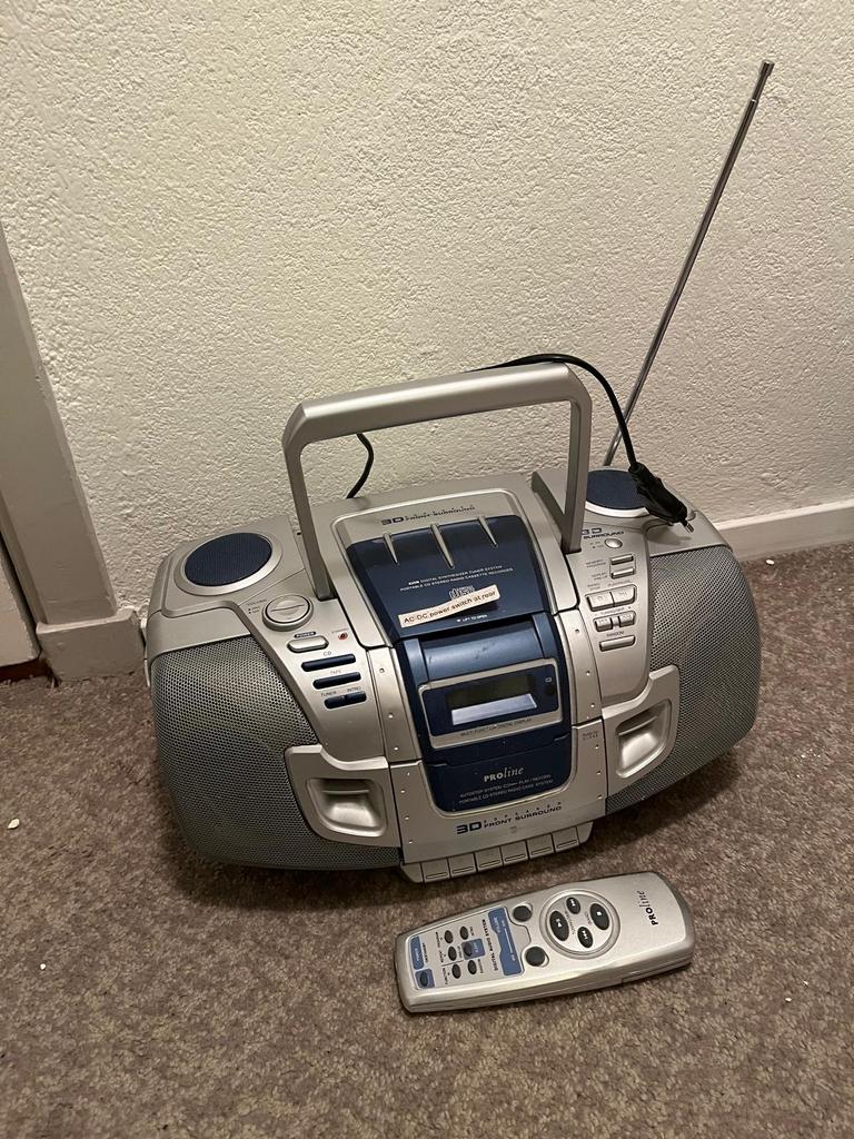 Proline Draagbare CD Stereo Radio Cassette Recorder, Audio, Tv en Foto, Radio's, Ophalen, Gebruikt, Radio, Met cd-speler
