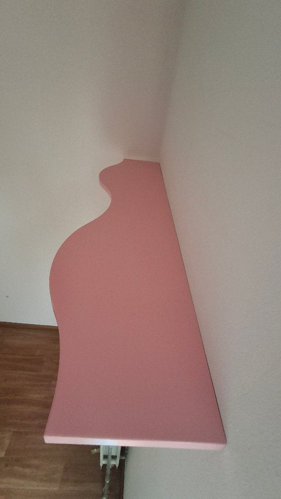 Roze wandplank met sierlijke golfrand, Ophalen, Zo goed als nieuw