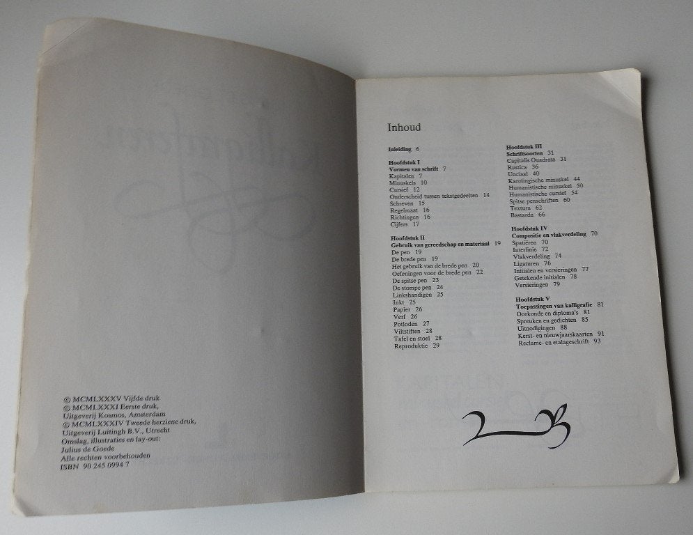Boek:  Kalligraferen, Gelezen, Julius de Goede, Verzenden, Overige onderwerpen