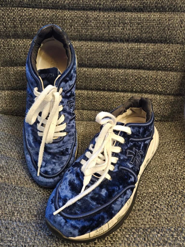 Premiata Donkerblauwe Suede Sneakers Maat 38, Blauw, Premiata, Ophalen of Verzenden, Sneakers of Gympen