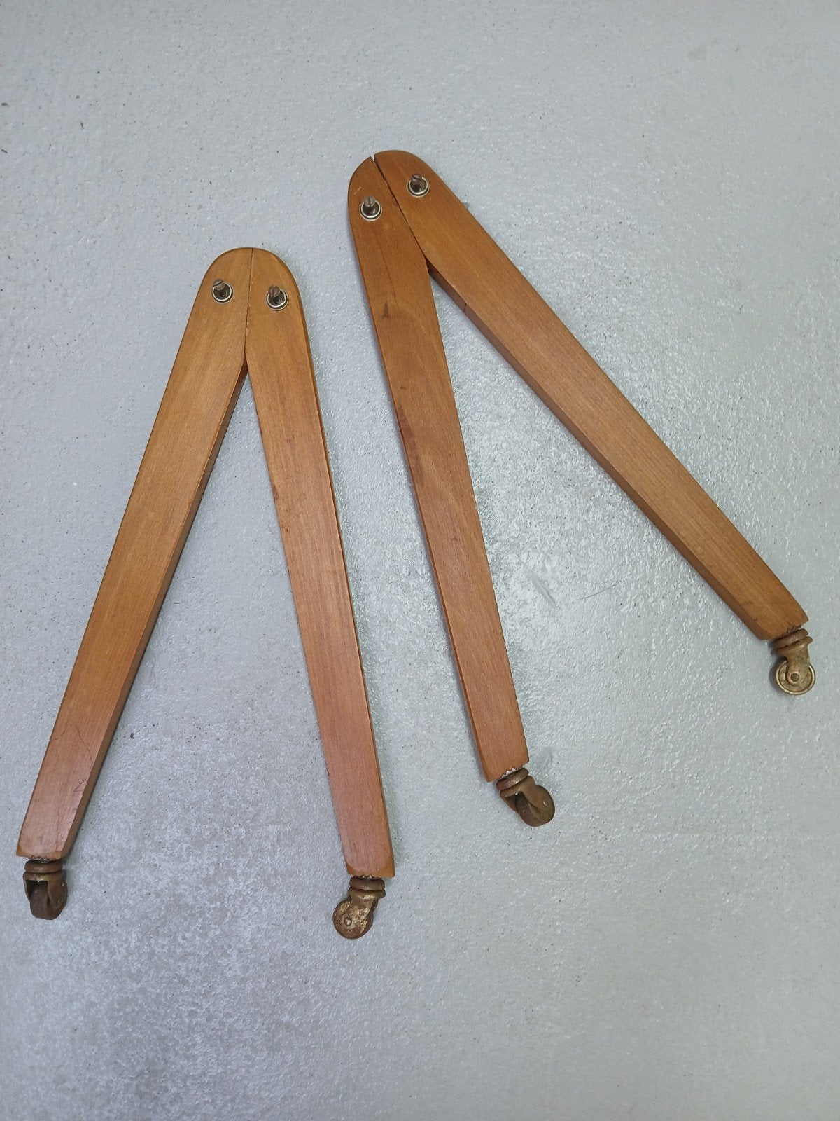 Vintage houten poten met wieltjes (2 sets), Ophalen of Verzenden, Gebruikt