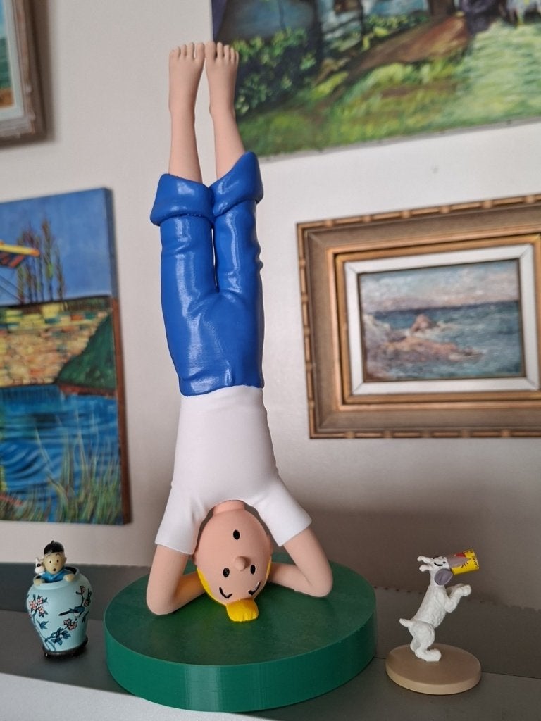 Kuifje nieuwe yoga beeldje handgeschilderd 30cm., Ophalen of Verzenden, Nieuw, Overige typen