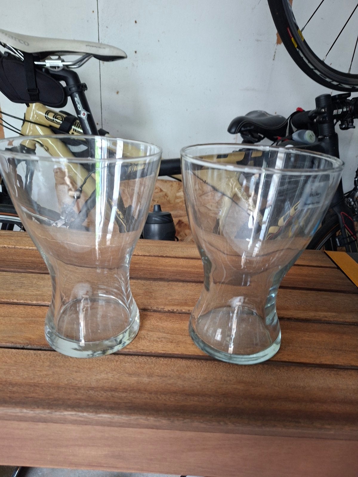 2x Glazen vaas, Huis en Inrichting, Woonaccessoires | Vazen, Ophalen, Overige kleuren, Minder dan 50 cm, Glas