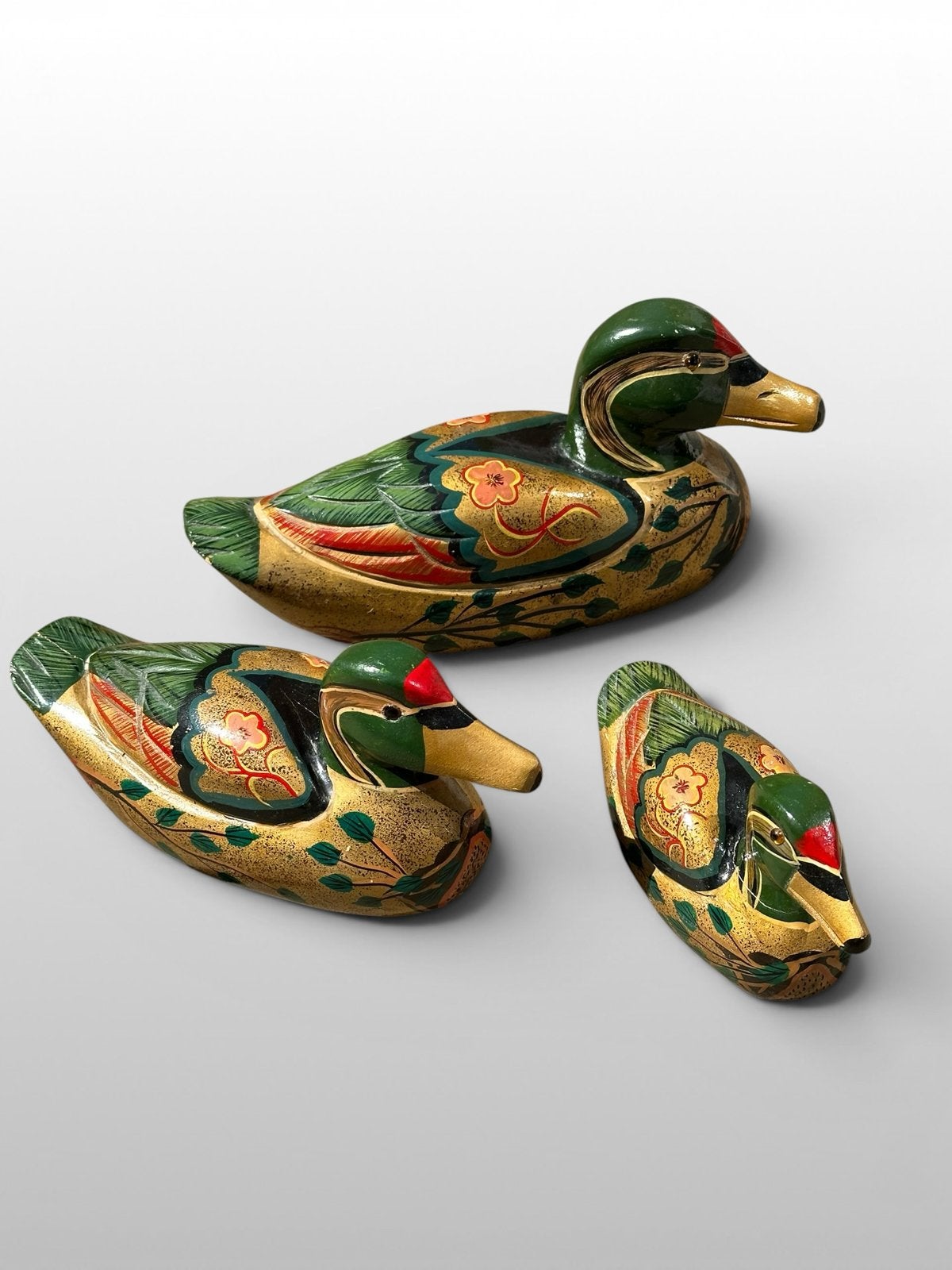 Set van 3 Vintage Houten Eenden Decoratie Jaren '80, Ophalen of Verzenden