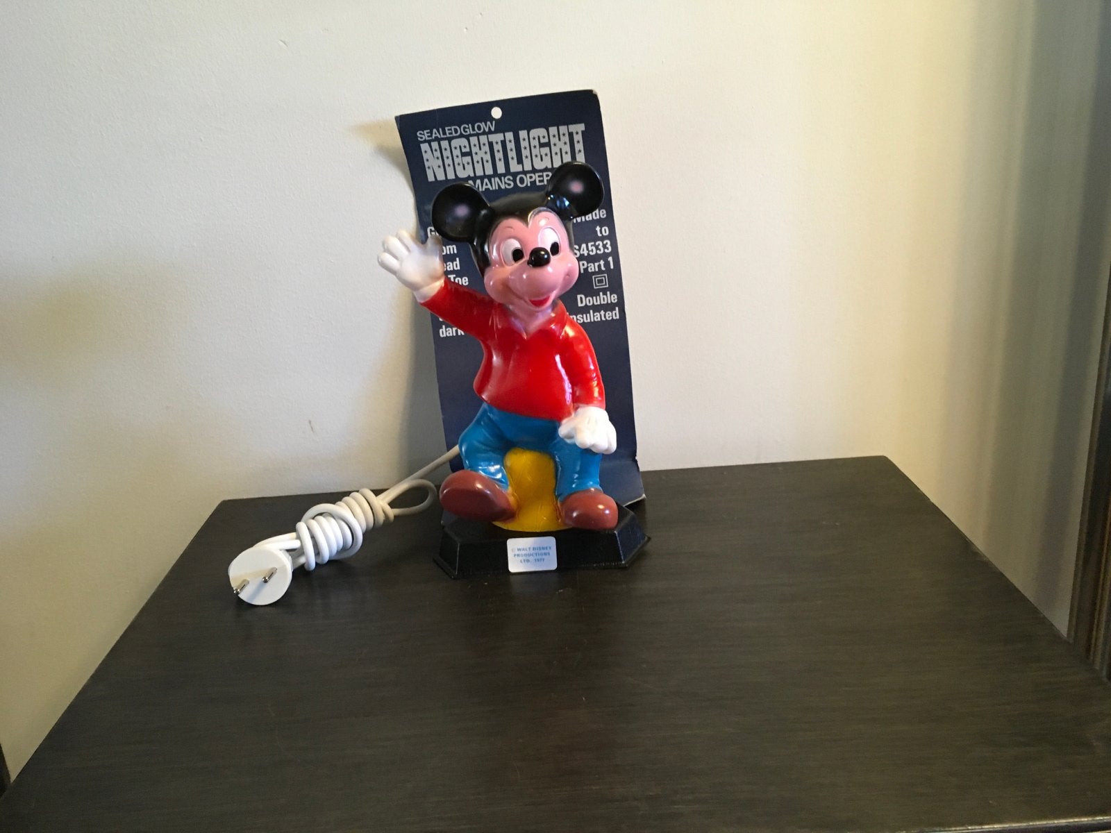 Vintage Mickey Mouse Nachtlampje - Walt Disney 1977, Verzamelen, Retro, Ophalen of Verzenden