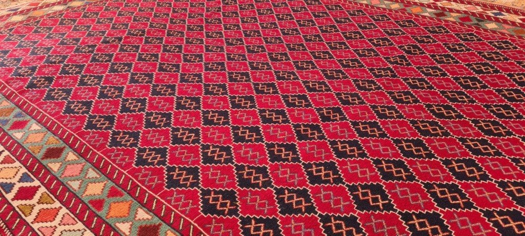Perzisch tapijt Kelim Soumak 287 x 202/Handgeweven wol kilim, Www.simatapijten.nl, 150 tot 200 cm, Ophalen of Verzenden, Info@simatapijten.nl