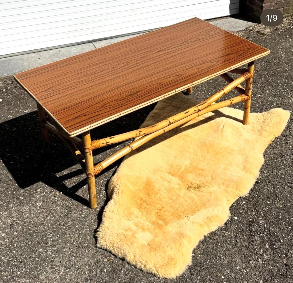 Bamboe salontafel, Ophalen, Rechthoekig, 75 cm of meer