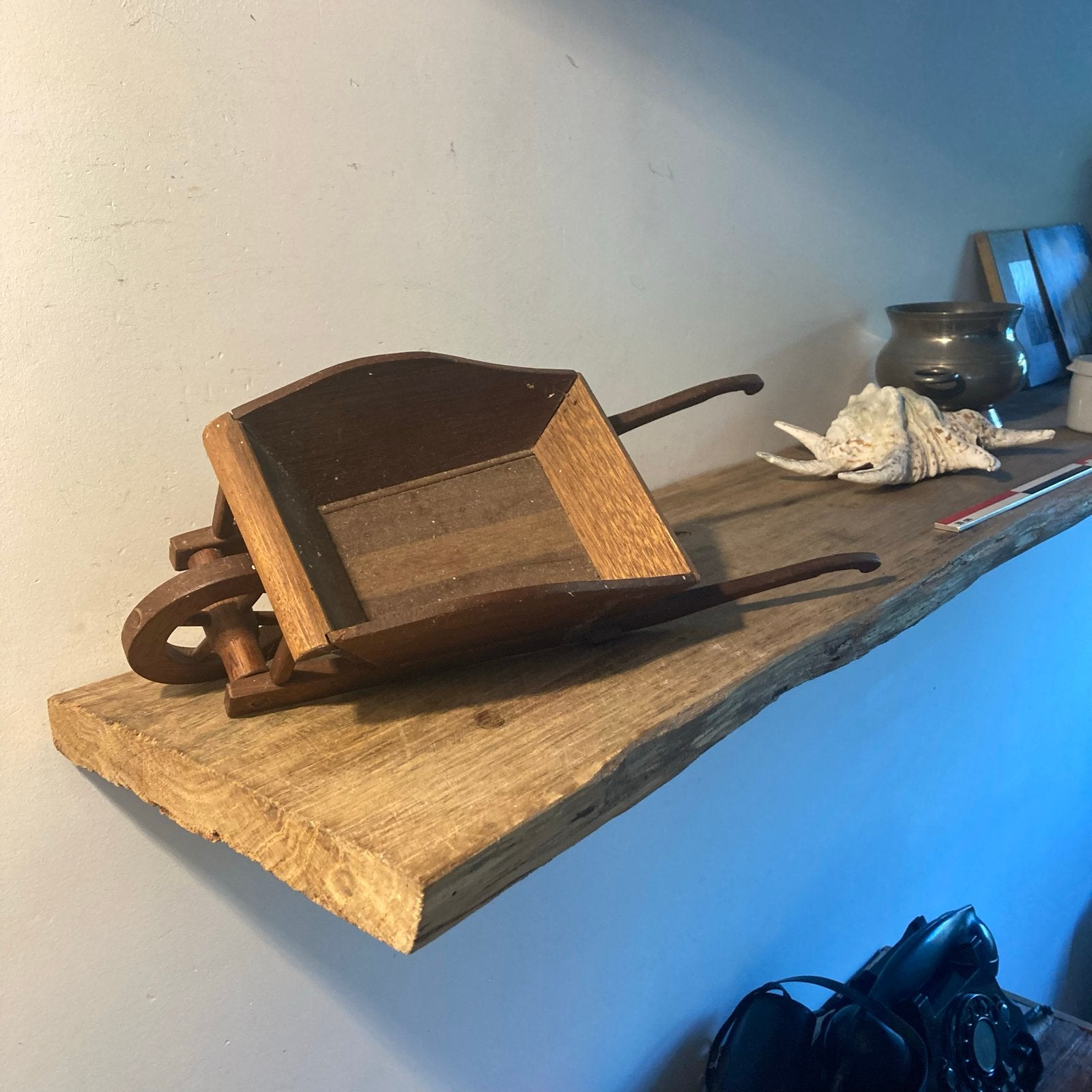Antieke Houten Kruiwagen - Decoratief Miniatuur Model, Ophalen of Verzenden