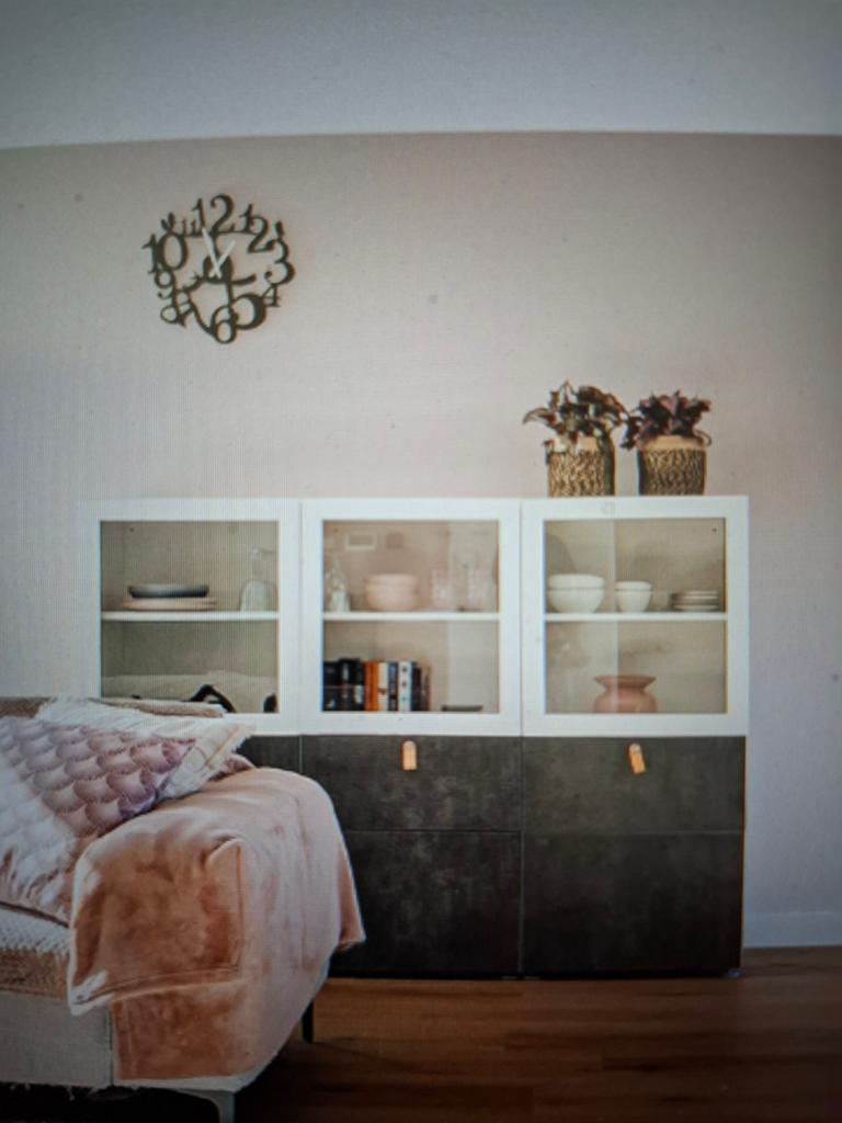 IKEA Besta Kast 6 Elementen met Laden en Vitrinekastjes, 100 tot 150 cm, 150 tot 200 cm, Ophalen of Verzenden, Zo goed als nieuw