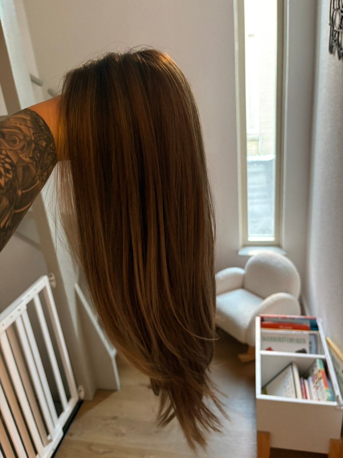 Synthetisch haarwerk, Ophalen of Verzenden, Zo goed als nieuw, Pruik of Haarverlenging