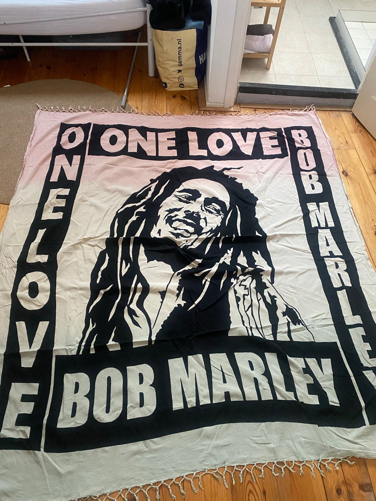 Bob Marley 'One Love' wandkleed/sprei, Gebruikt, Meerkleurig, Overige stijlen, Ophalen of Verzenden