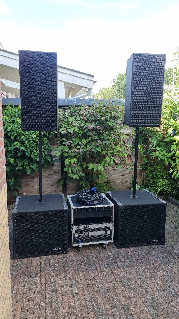 Speaker set CROWN versterkers JBL Toppen Eminence Sub kabels, Gebruikt, JBL, Party speaker, Ophalen