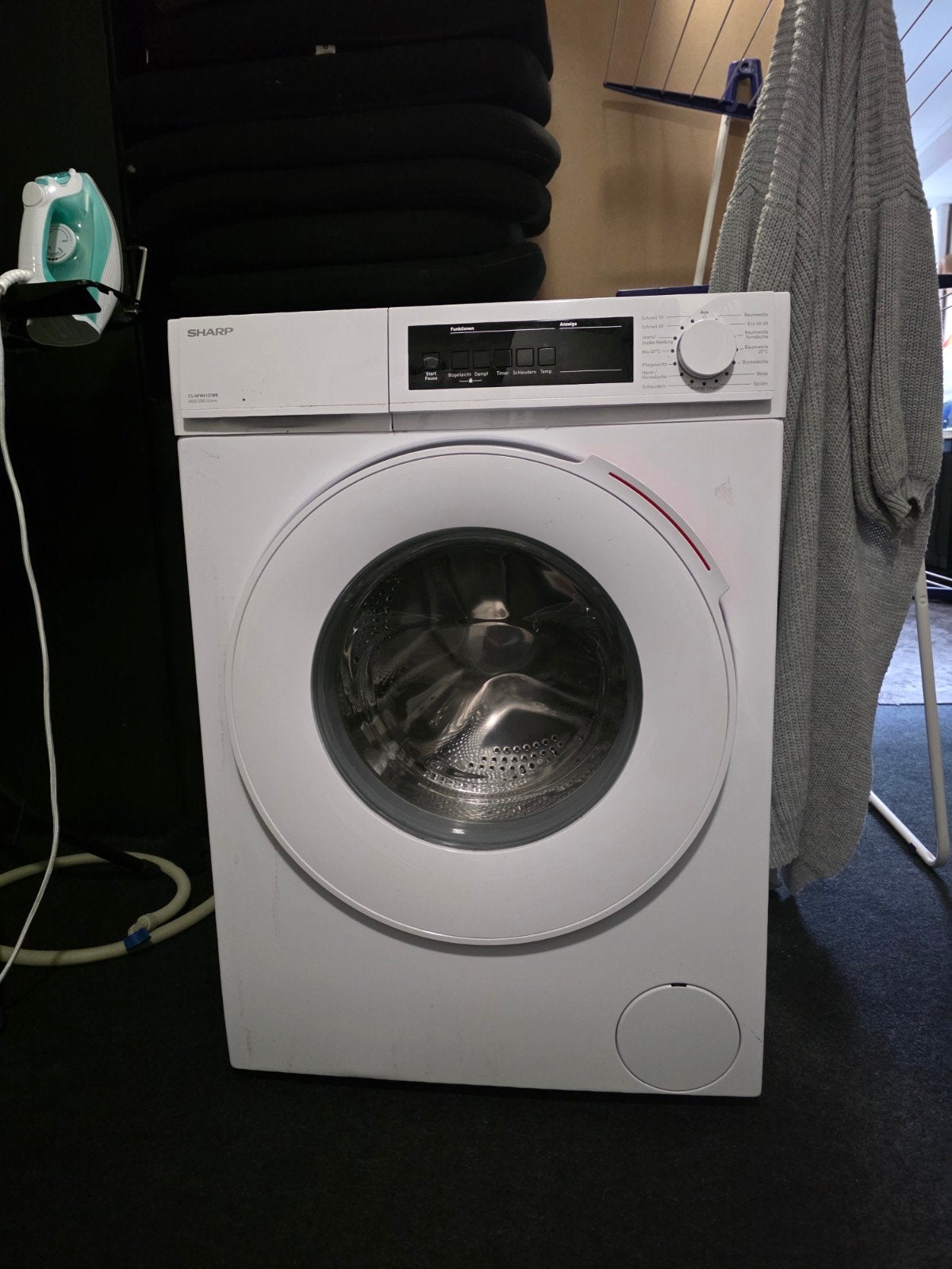 Sharp Voorlader Wasmachine - Zo goed als nieuw, Ophalen, Zo goed als nieuw, Voorlader, 85 tot 90 cm
