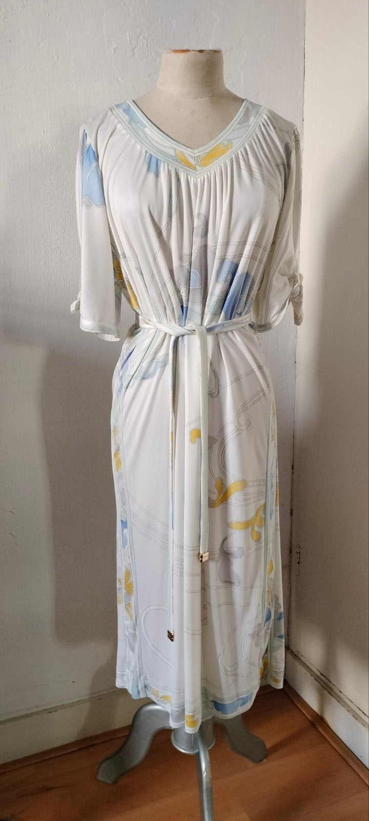 Vintage jaren 80 jurk van LEONARD, maat 38, Kleding | Dames, Jurken, Wit, Ophalen of Verzenden, Zo goed als nieuw, Knielengte