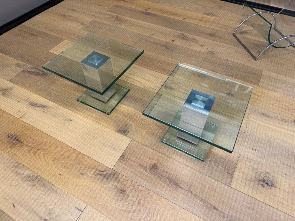 3 Beek Abel bijzettafel Glas design Tafel 40x40, Minder dan 45 cm, Minder dan 55 cm, Vierkant, Ophalen of Verzenden
