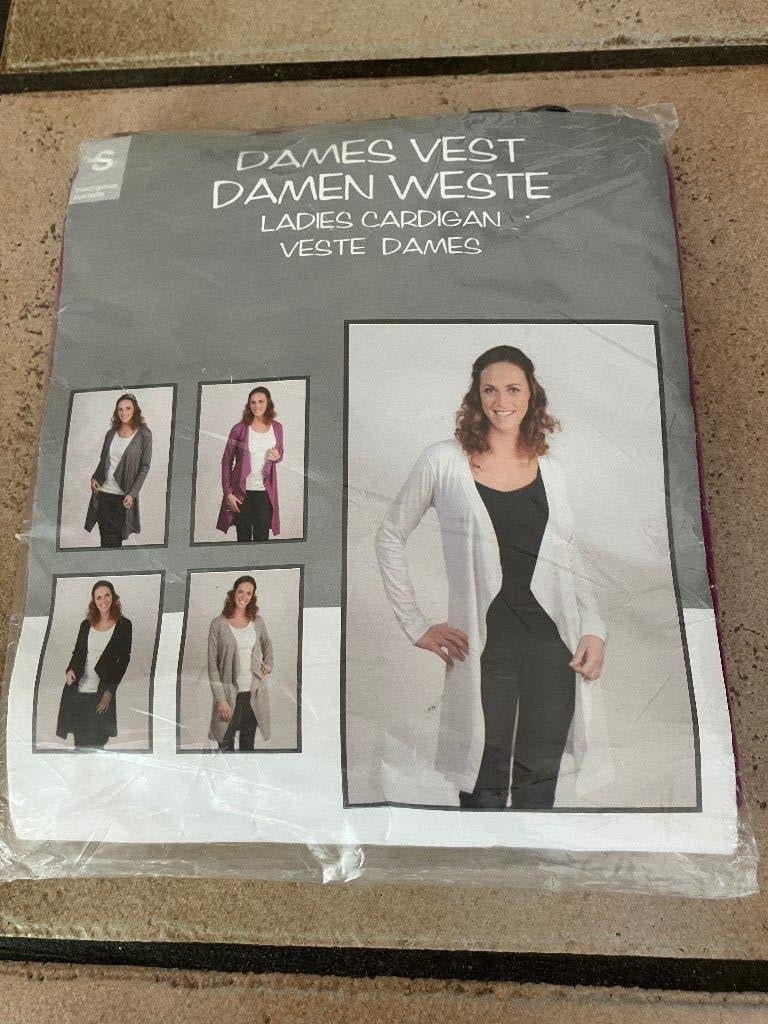 Lang Damesvest / Ladies Cardigan - Maat S, Paars, Nieuw, Ophalen of Verzenden, Maat 36 (S)